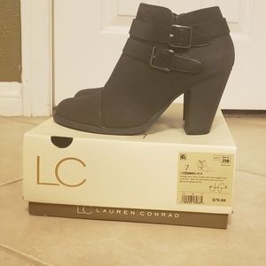 Lauren Conrad Black Suede/Leather Booties